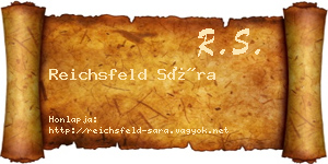 Reichsfeld Sára névjegykártya